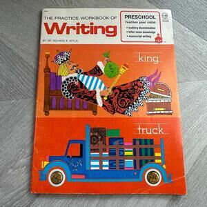 Vintage Playmore Practice Workbook of Writing Preschool  1974